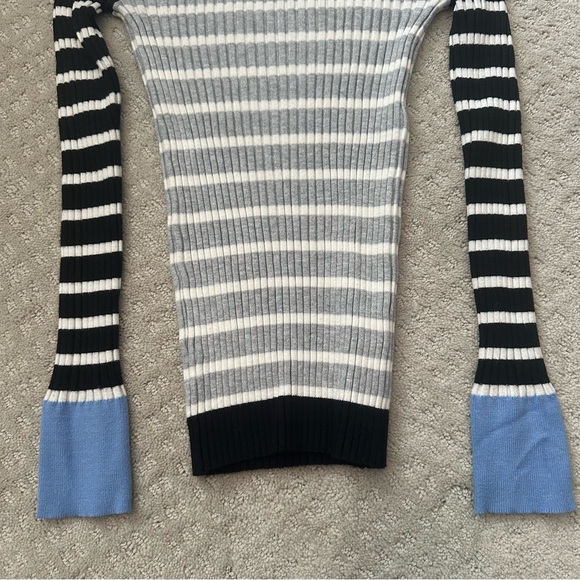 Loft Ribbed & Stripe Long Sleeve Turtleneck - Picture 6 of 7